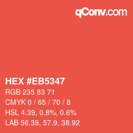 Color code: HEX #EB5347 | qconv.com