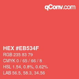 Color code: HEX #EB534F | qconv.com