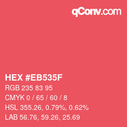 Color code: HEX #EB535F | qconv.com