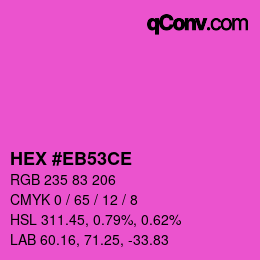 Color code: HEX #EB53CE | qconv.com