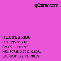Color code: HEX #EB53D8 | qconv.com