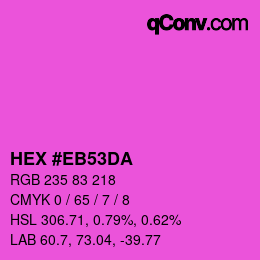 Color code: HEX #EB53DA | qconv.com