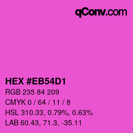 Color code: HEX #EB54D1 | qconv.com