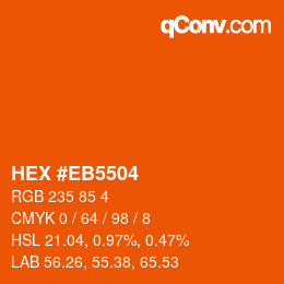 Color code: HEX #EB5504 | qconv.com