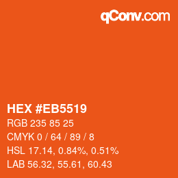 Color code: HEX #EB5519 | qconv.com