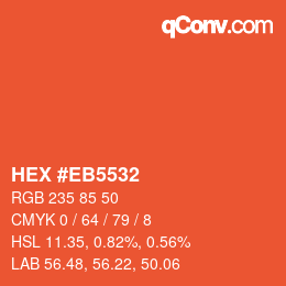 Color code: HEX #EB5532 | qconv.com