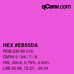 Color code: HEX #EB55DA | qconv.com