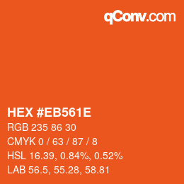 Color code: HEX #EB561E | qconv.com