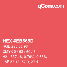 Color code: HEX #EB565D | qconv.com