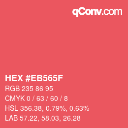 Color code: HEX #EB565F | qconv.com