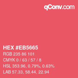 Farbcode: HEX #EB5665 | qconv.com