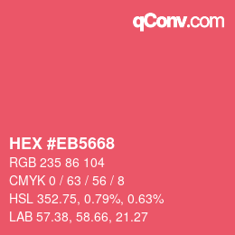 Color code: HEX #EB5668 | qconv.com