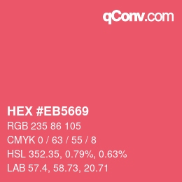 Color code: HEX #EB5669 | qconv.com