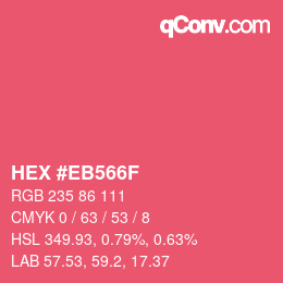 Color code: HEX #EB566F | qconv.com