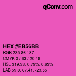 Color code: HEX #EB56BB | qconv.com