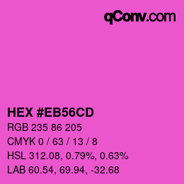 Color code: HEX #EB56CD | qconv.com