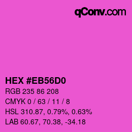 Color code: HEX #EB56D0 | qconv.com