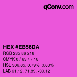 Color code: HEX #EB56DA | qconv.com