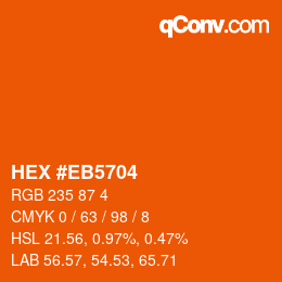 Color code: HEX #EB5704 | qconv.com