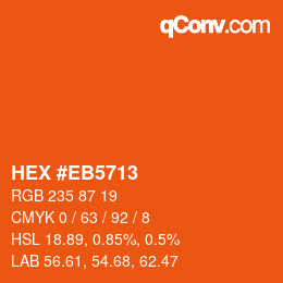 Color code: HEX #EB5713 | qconv.com