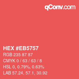 Color code: HEX #EB5757 | qconv.com