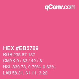 Color code: HEX #EB5789 | qconv.com