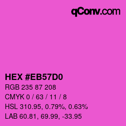 Color code: HEX #EB57D0 | qconv.com