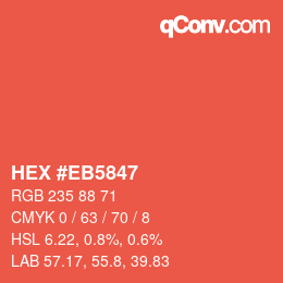 Color code: HEX #EB5847 | qconv.com