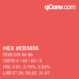 Color code: HEX #EB5856 | qconv.com