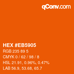 Color code: HEX #EB5905 | qconv.com