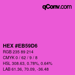Color code: HEX #EB59D6 | qconv.com