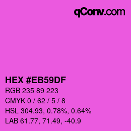 Color code: HEX #EB59DF | qconv.com