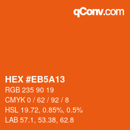 Color code: HEX #EB5A13 | qconv.com