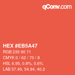 Color code: HEX #EB5A47 | qconv.com