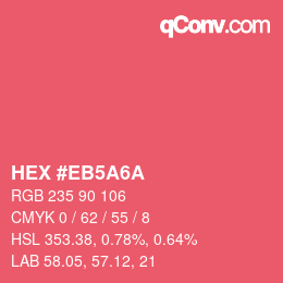 Color code: HEX #EB5A6A | qconv.com