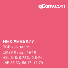 Color code: HEX #EB5A77 | qconv.com