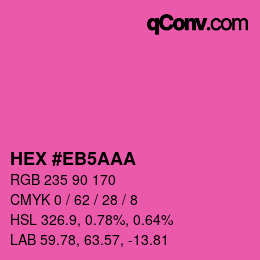 Color code: HEX #EB5AAA | qconv.com