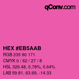 Color code: HEX #EB5AAB | qconv.com