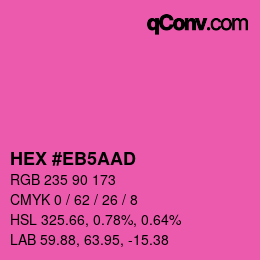 Color code: HEX #EB5AAD | qconv.com