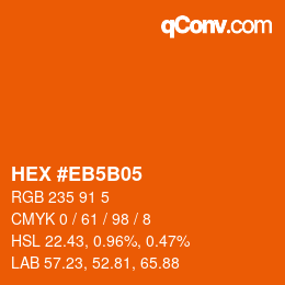 Color code: HEX #EB5B05 | qconv.com