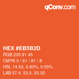 カラーコード: HEX #EB5B2D | qconv.com