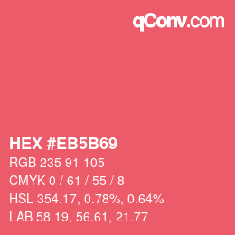 Color code: HEX #EB5B69 | qconv.com