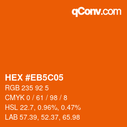 Color code: HEX #EB5C05 | qconv.com