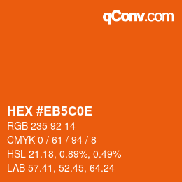 Color code: HEX #EB5C0E | qconv.com