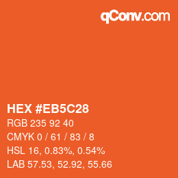 Color code: HEX #EB5C28 | qconv.com