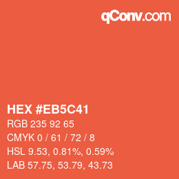 Color code: HEX #EB5C41 | qconv.com