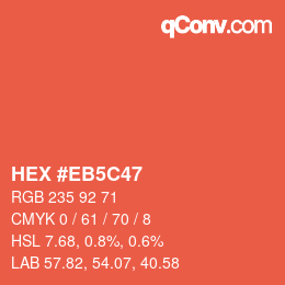 Color code: HEX #EB5C47 | qconv.com