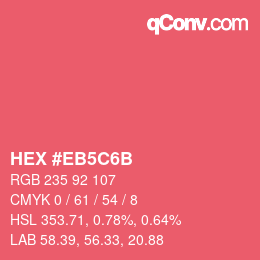 Color code: HEX #EB5C6B | qconv.com