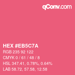 Color code: HEX #EB5C7A | qconv.com