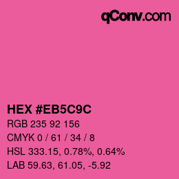 Color code: HEX #EB5C9C | qconv.com